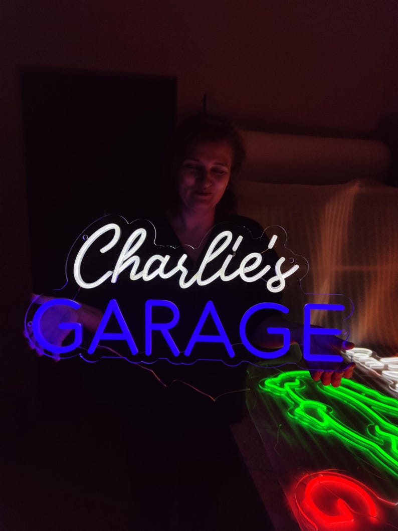 Garage Neon Sign, Your Name Garage Led Neon Light, Garage Decor Led ...