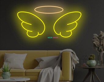 翼付きニムネオンサイン、天使の羽の LED サイン、パーティー装飾 LED