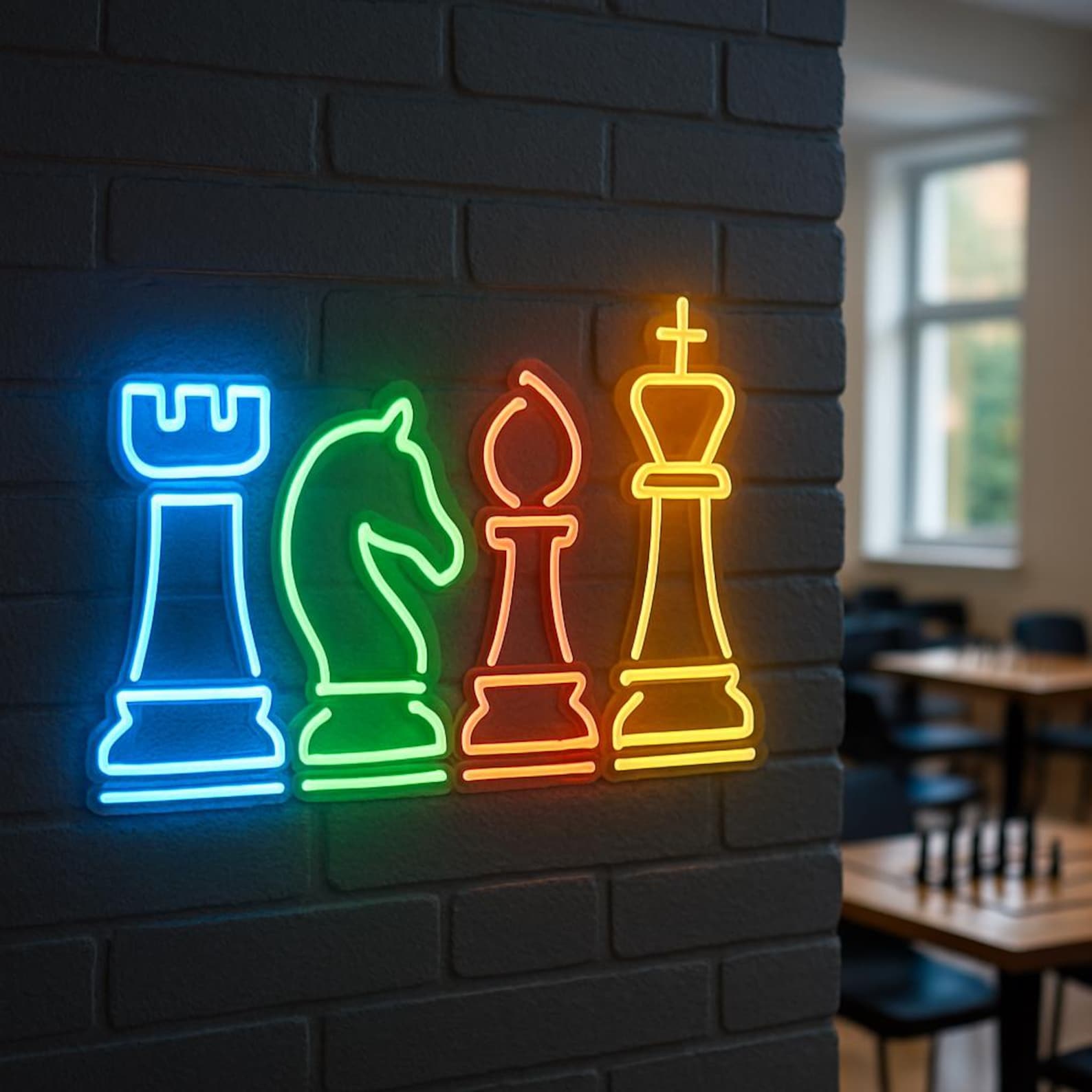 Chess Neon Sign. Chess Pieces, Piece Combinations, Chess Club, Chess ...
