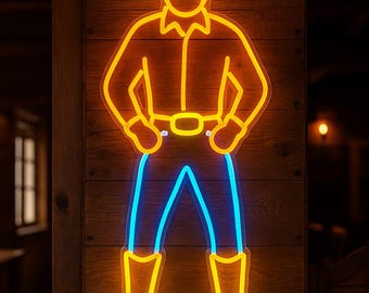 Cowboy Neon Sign. LED Western Decor. Wild West Led Sign. Cowboy