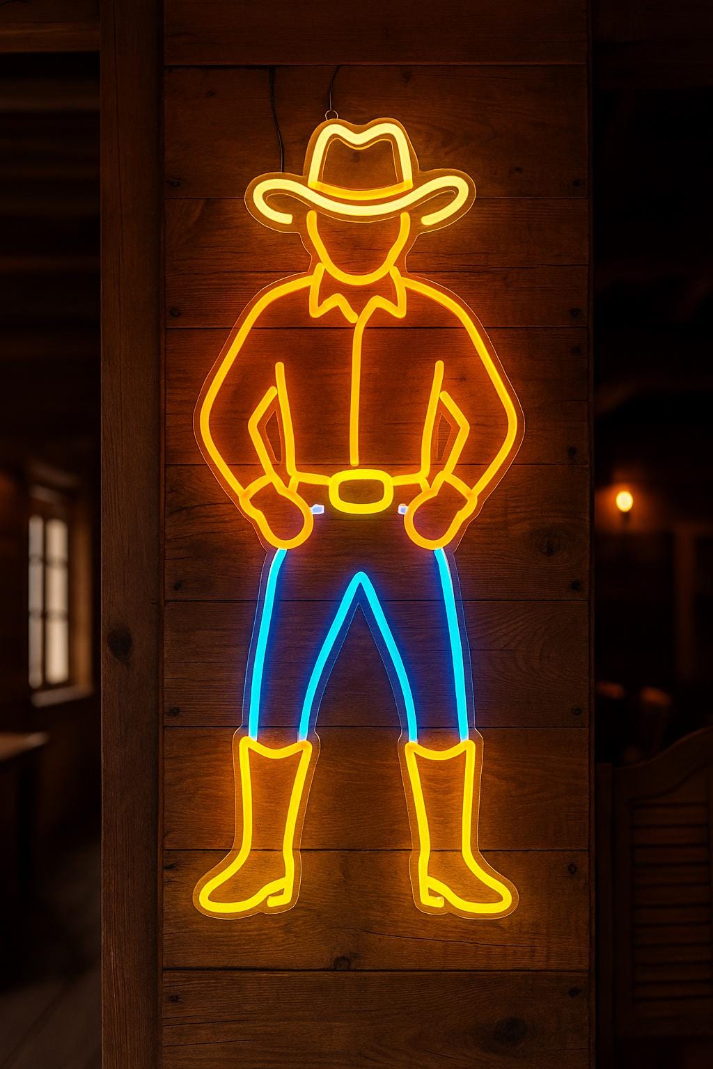Cowboy Neon Sign. LED Western Decor. Wild West Led Sign. Cowboy