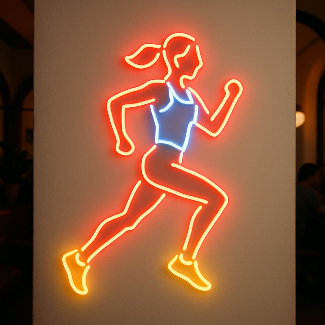 Running Neon Sign. Jogging Light. Fitness Centers Led Sign. Gift Idea ...
