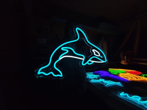Light blue neon sign deals