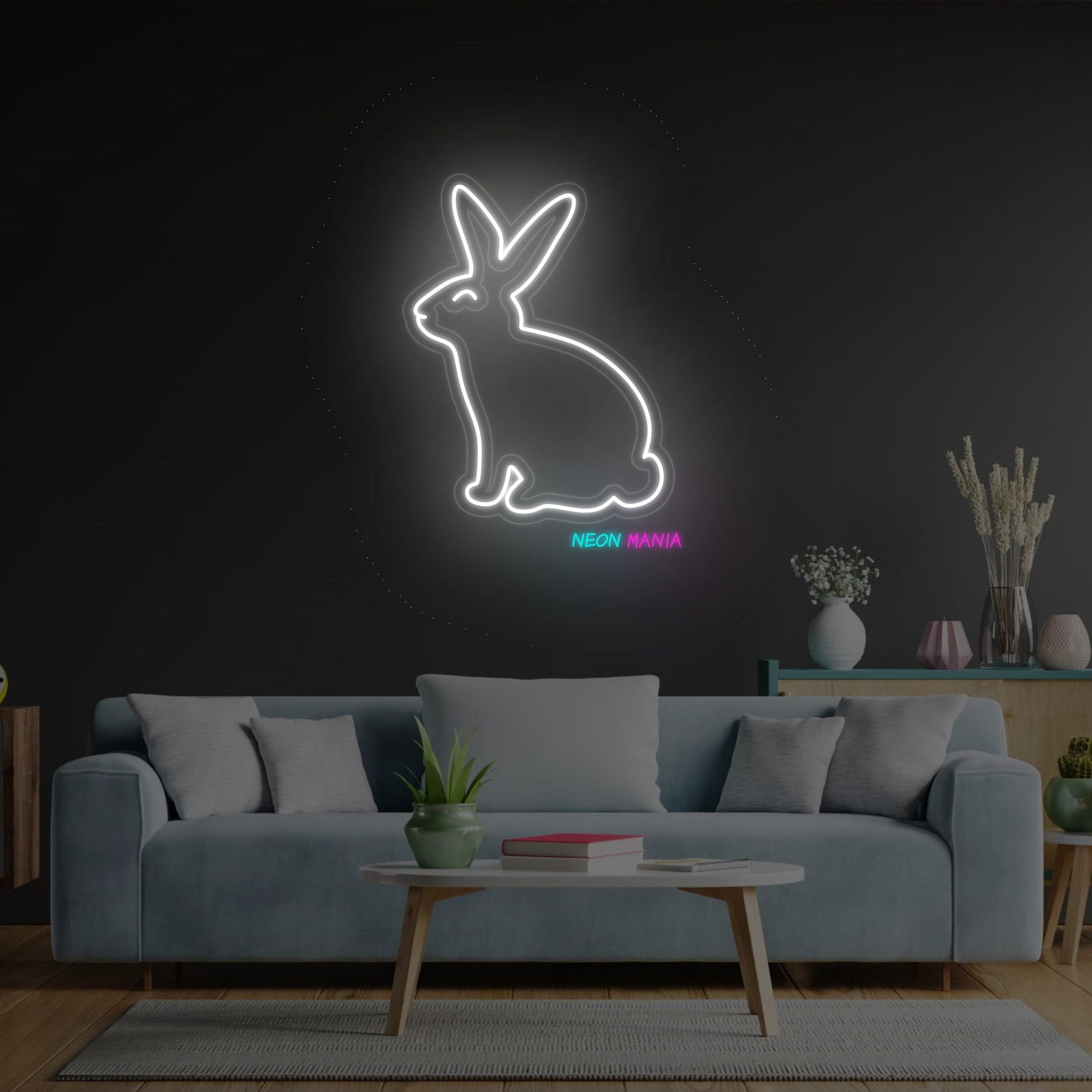 Bonnie Rabbit Neon Sign Bunny Neon Sign, Rabbit Neon Light, Easter Bunny Led Light, Custom ...