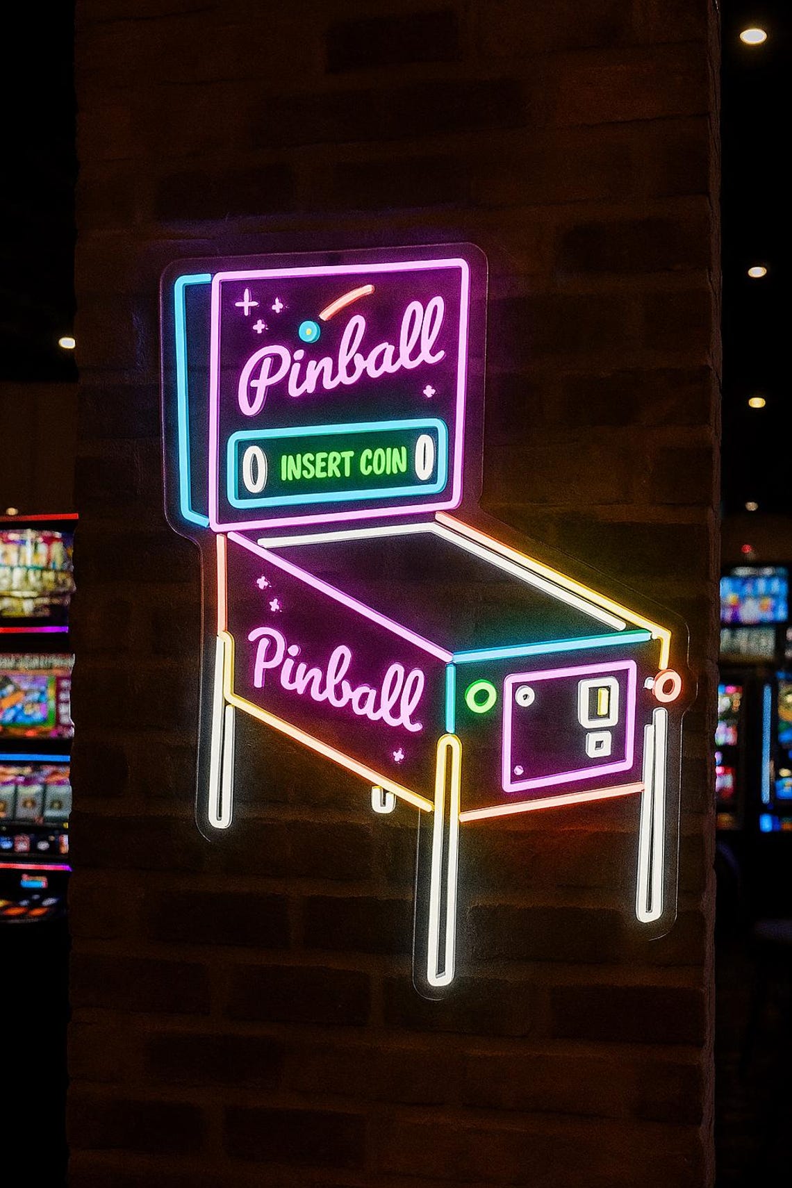 Virtual Pinball Machine Neon Sign. Digital Pinball Led Sign. Digital ...
