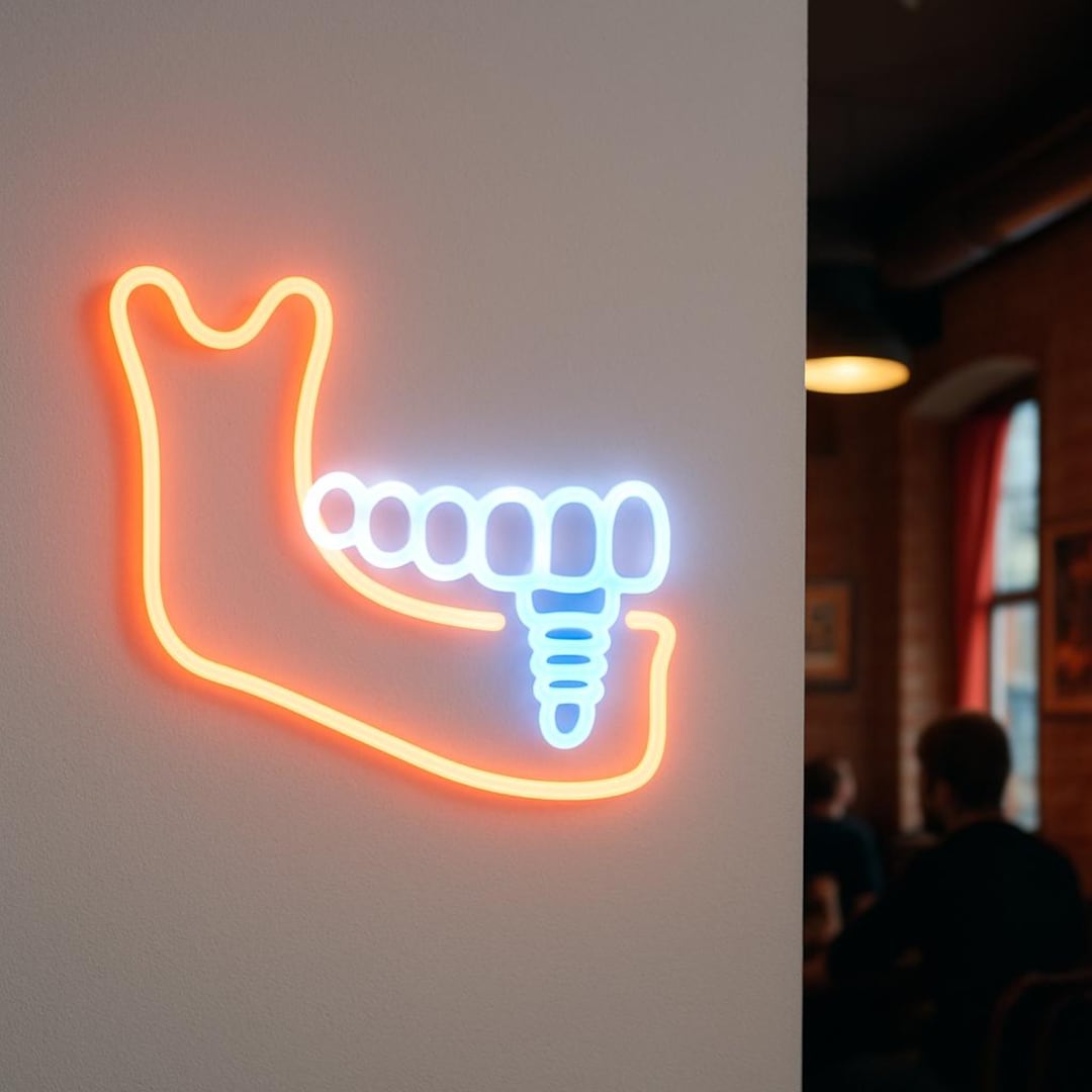 Jaw With Implant Neon Sign. Dentistry Light. Hospital Led Sign. Gift ...
