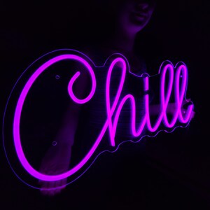 Chill Led Neon Sign, Chill Neon Sign, Chill Wall Decoration, Chill Area ...
