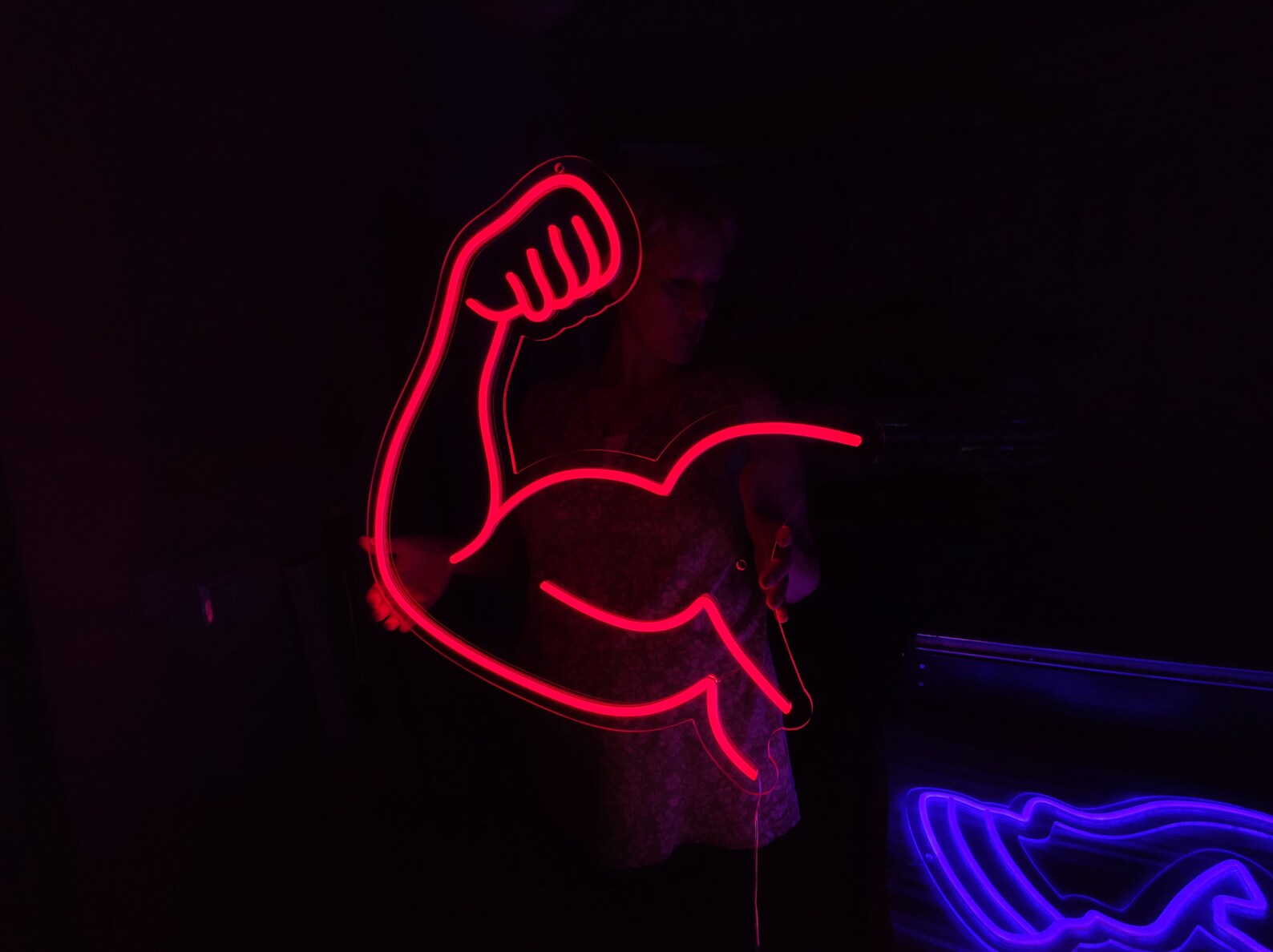 Arm Muscles Neon Sign, Biceps Led Neon, Gym Led Light, Workout Light ...