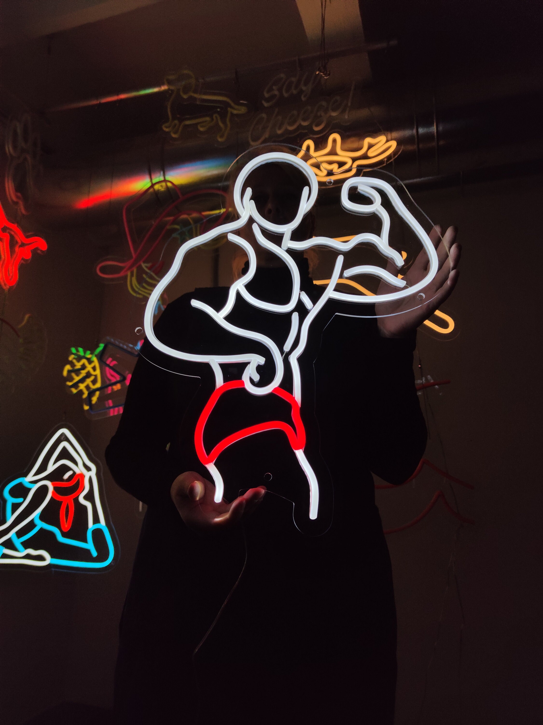 Amazon.co.jp: Man Body カスタマイズ可能な LED ネオンサイン