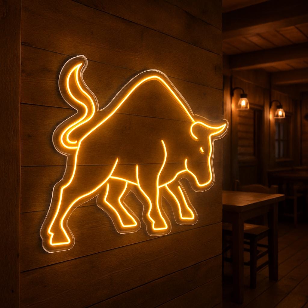 Bull Neon Sign. LED Western Decor. Wild West Led Sign. Bullfight Neon ...
