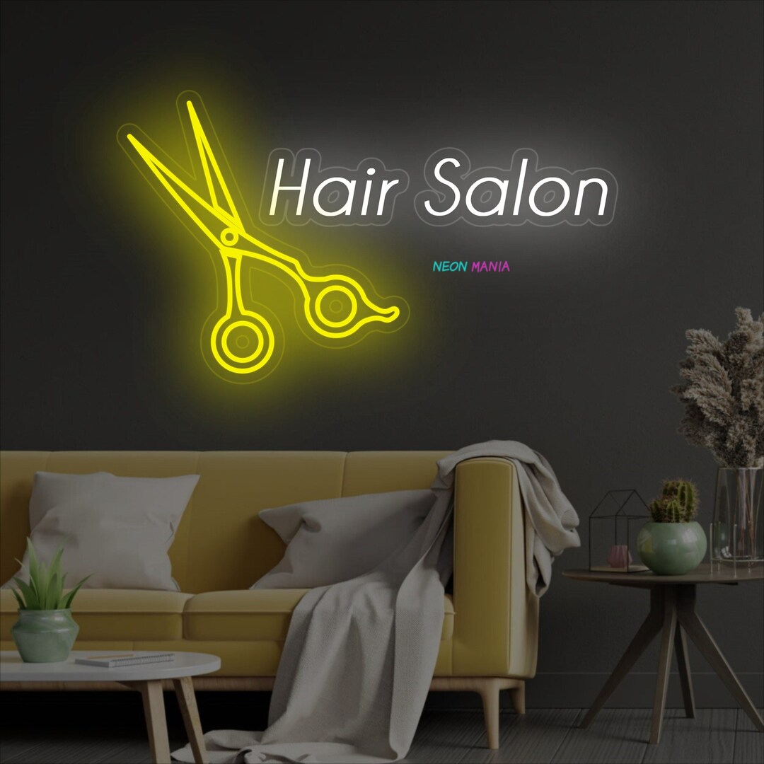 Hair Salon Neon Sign, Beauty Salon Led Neon, Hairdressing Scissors Led ...