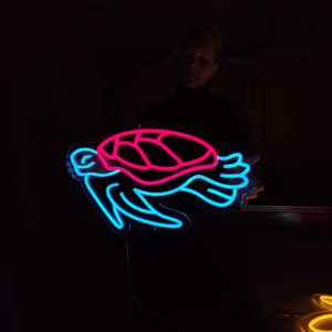 Turtle Neon Sign Underwater Animal Neon Light Sea Animal Led - Etsy