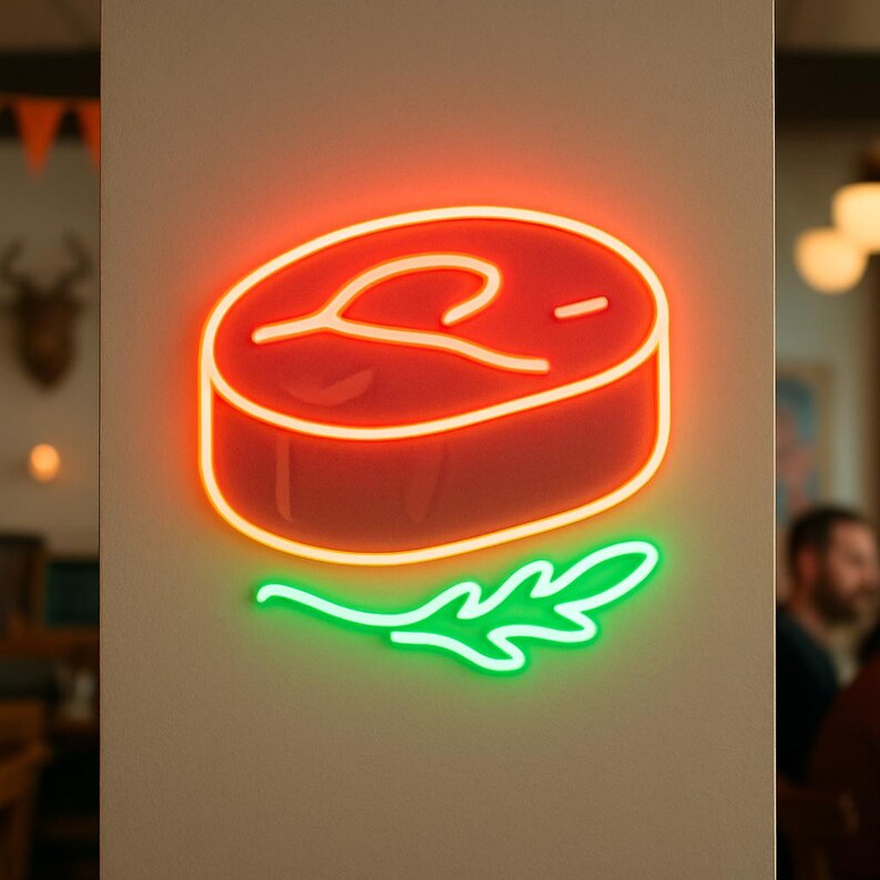 Filet Mignon Neon Sign. Steakhouse Restaurant Light. Cooking Led Sign ...