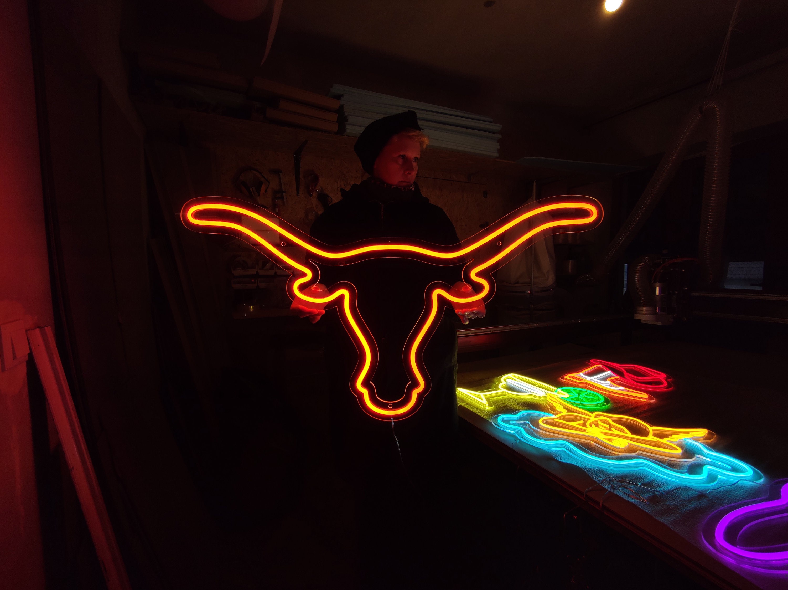 Longhorn Bull Neon Sign, Bull Head Led Neon, Longhorn Head