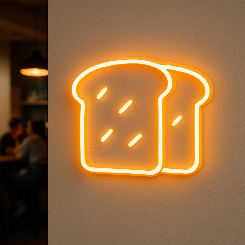 Toast Signs Toast Neon Sign. Toast With Egg and Avocado Light. Toast With Jam Led ...