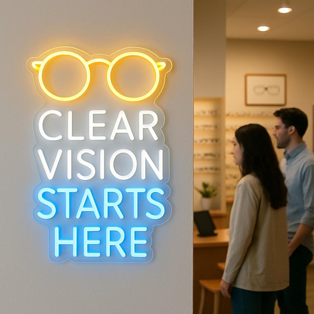 Eye Diagnostic Equipment Neon Sign. Opticians and Eyeglass Salons Led ...