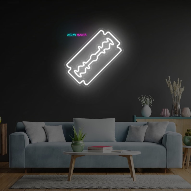 Razor Blade Neon Sign. Barbershop Led Decor. the Art of the Shave Light ...
