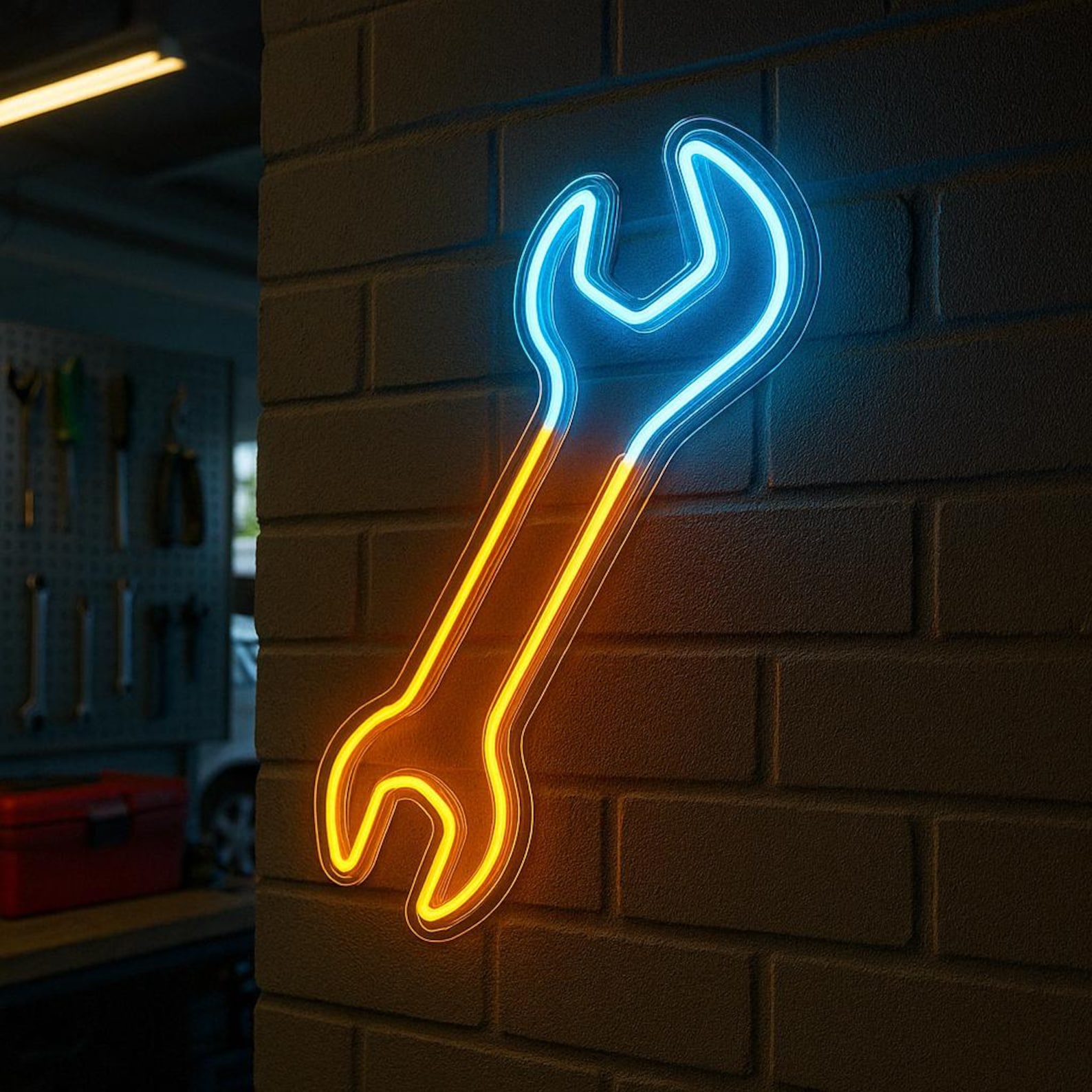 Maintenance Service Light Wrench Neon Sign. Gear Wrench Led Light. Repair Service Light Sign ...