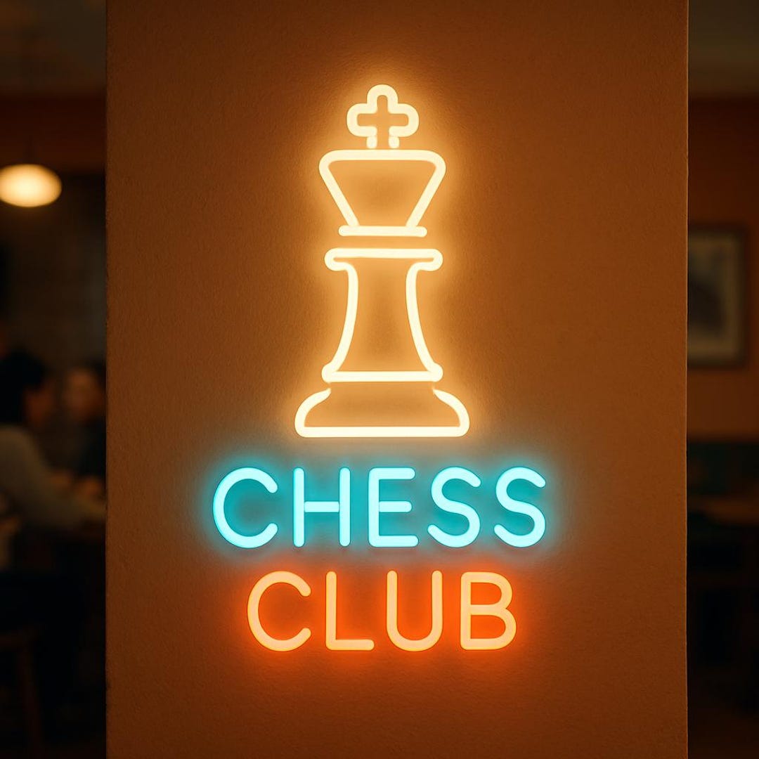 Chess Club LED Neon Sign: Custom Light-up Chess Pieces Decor - Etsy