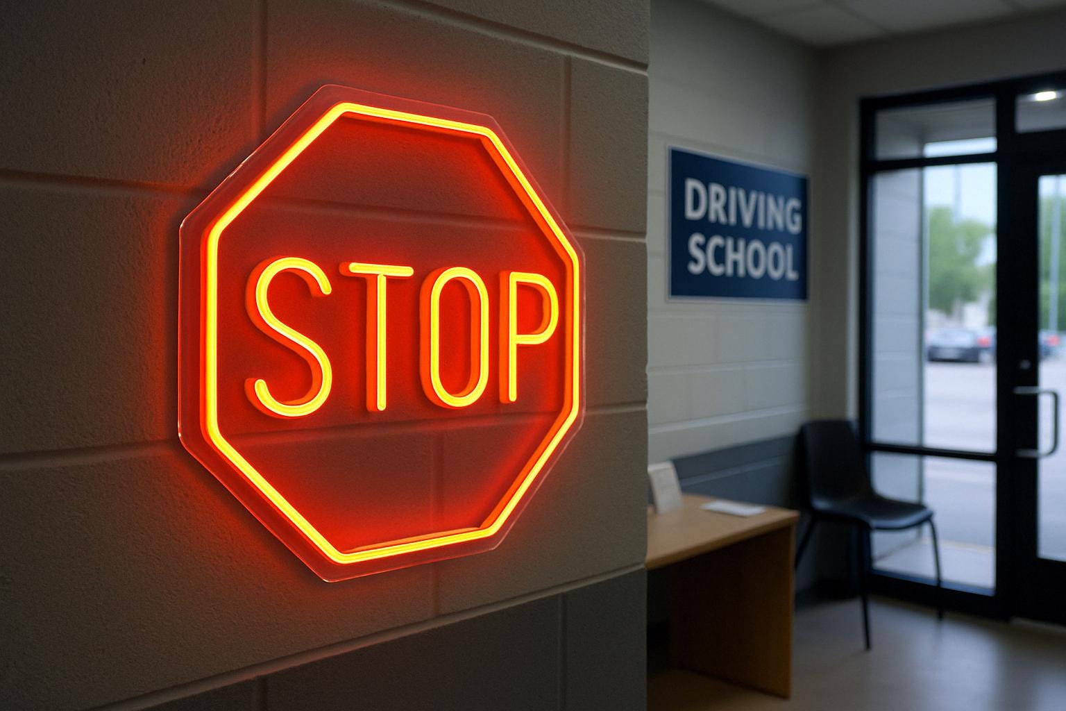Traffic Signs Neon Sign. STOP, Parking Sign, Speed Limit 60, No