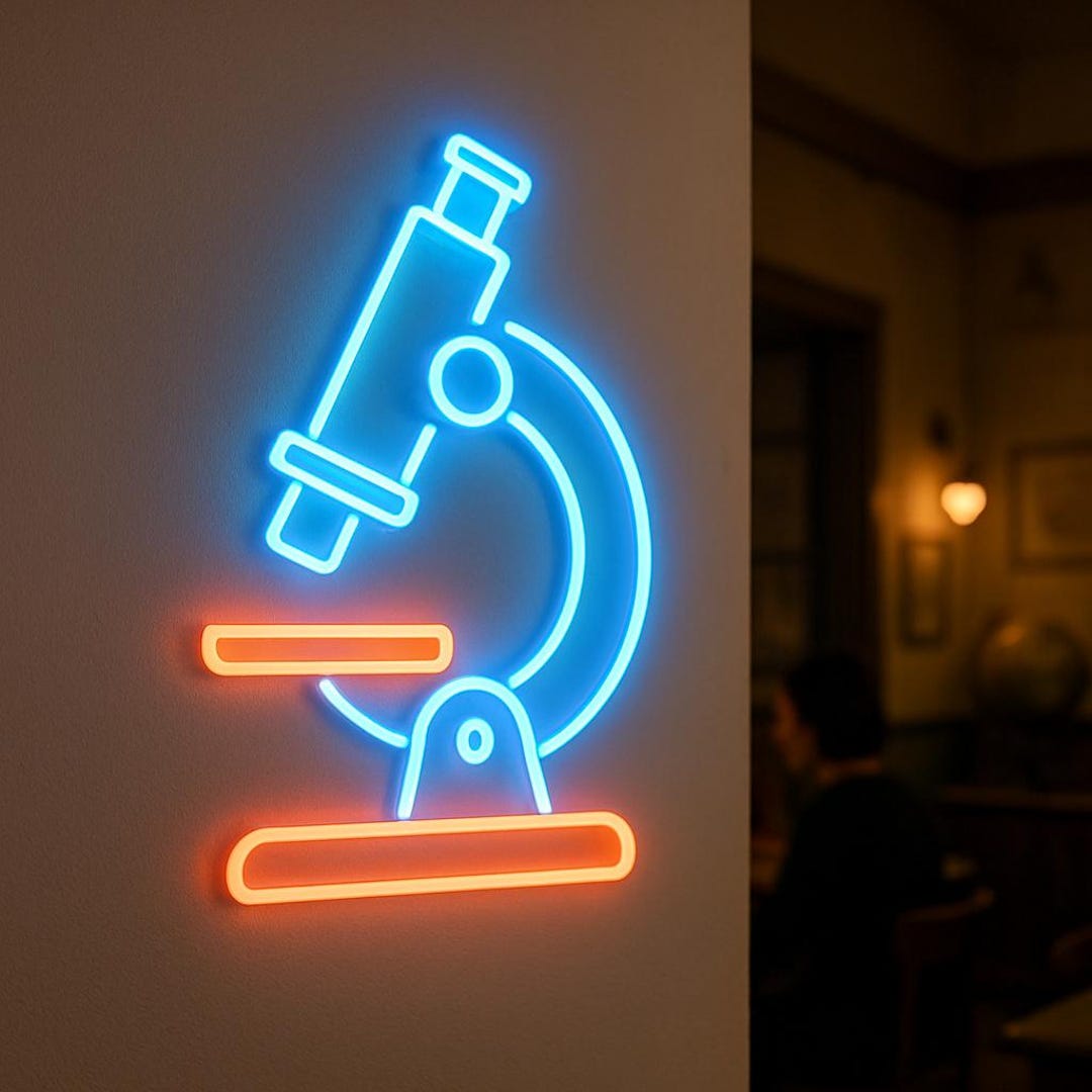 Microscope Neon Sign. Medical Laboratory Light. Polyclinic Led Sign ...