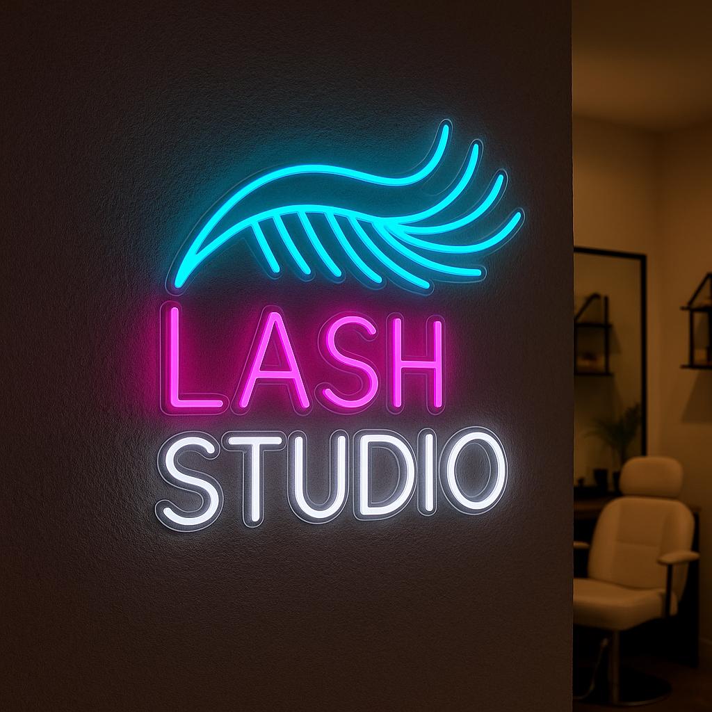 Insegna Al Neon Lash Studio Per Estensioni Ciglia – LED Dimmerabile USB Per Saloni E Spa