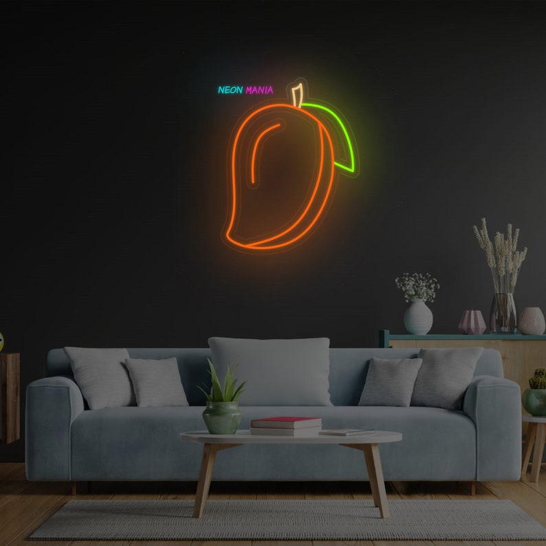 Mango Neon Sign, Fruit Neon Light for Kitchen Decor, Custom Stone Fruit ...