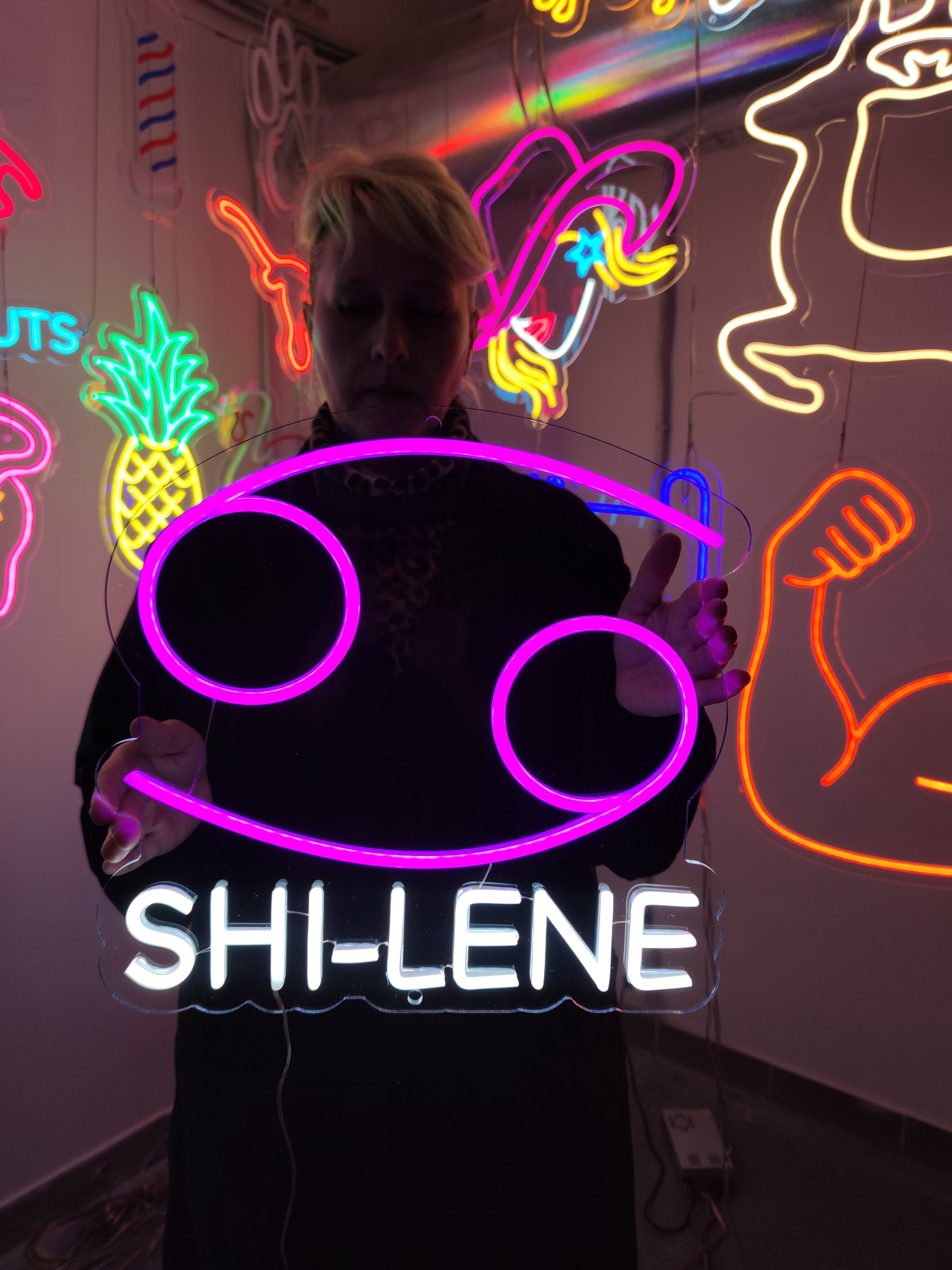 Cancer Zodiac Symbol Neon Sign, Zodiac Sign Led Light, the Crab Neon ...