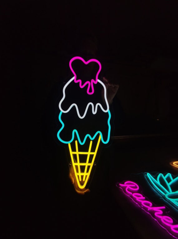 Ice Cream Neon Sign, Ice Cream Shop Led Neon, Summer Vibe Led