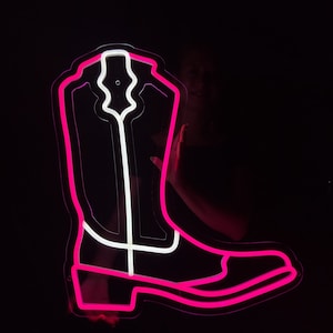 Cowboy boot neon sign, cowboy shoe led sign, western neon light, custom wall cowboy decor led light image 4