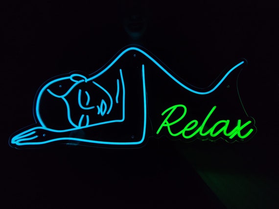 Spa Massage Neon Sign, Relax Led Light, Custom Wall Decor Massage
