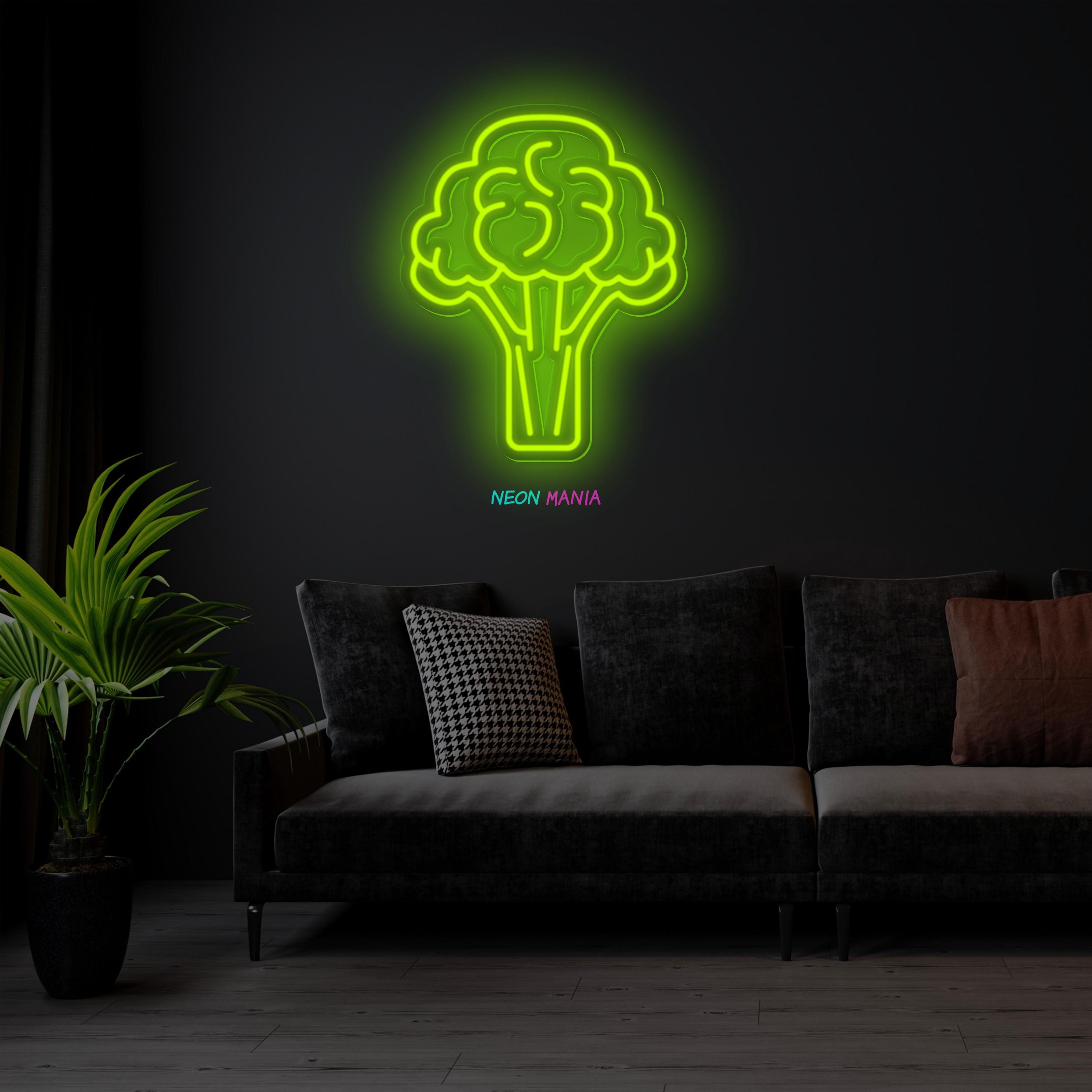 Broccoli LED Neon Sign. Vegan Gift Idea. Neon Decor for Vegetable Store ...