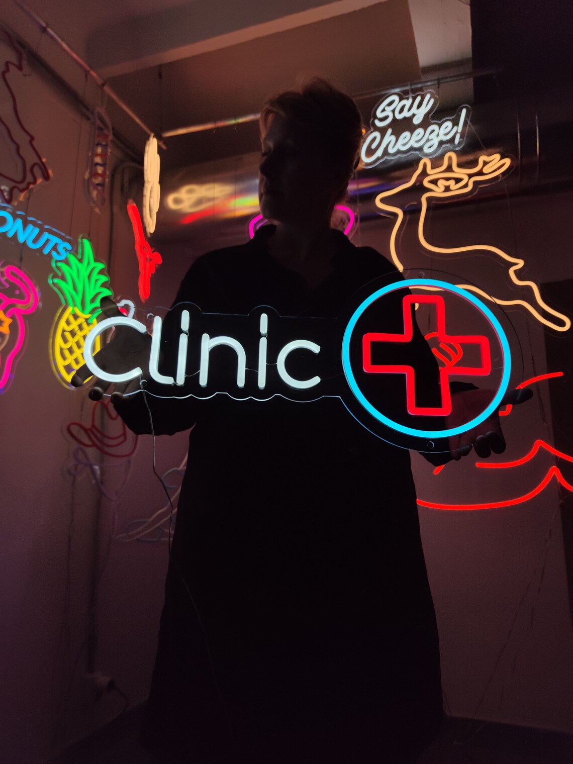 Clinic Neon Sign, Medical Cross Neon Led, Medicine Led Neon, Sign for ...
