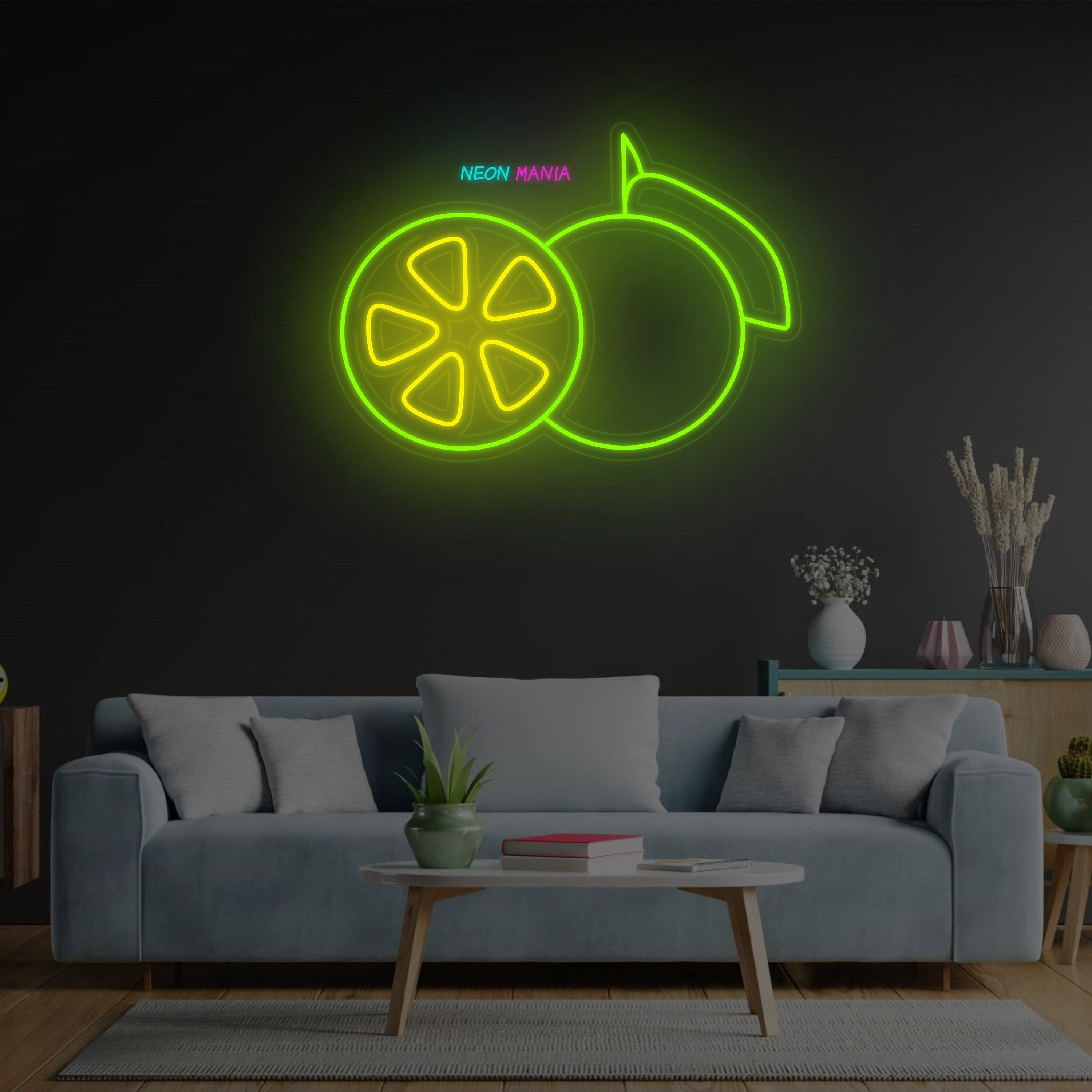 Kalamansi Neon Sign. Orange Led Light, Lemon Led Sign, Lime Neon