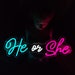 He or She Neon Sign, Baby Shower Led Light, Gender Reveal Party ...