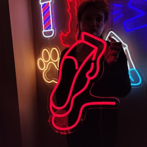 Beard trimmer neon sign, barbershop led neon, barber salon led light, custom hair trimmer light sign