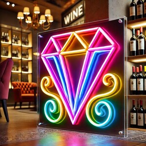 Custom Neon Sign for Jewelry Shop. Diamond, Diamond Ring, Bracelet ...