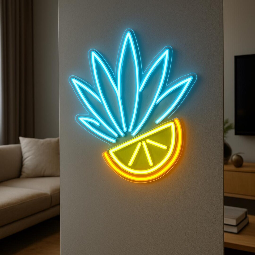 Blue Agave Neon Sign. Agave Tequilana Led Light. Agave Plant Neon Light ...