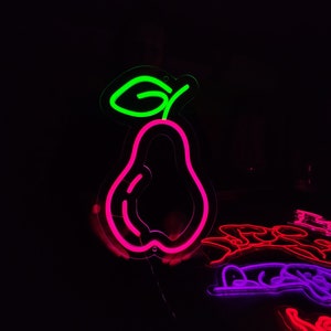 Pear Led Sign Pear Neon Sign, Fruit Led Light for Your Room Decor, Custom Pear Neon ...