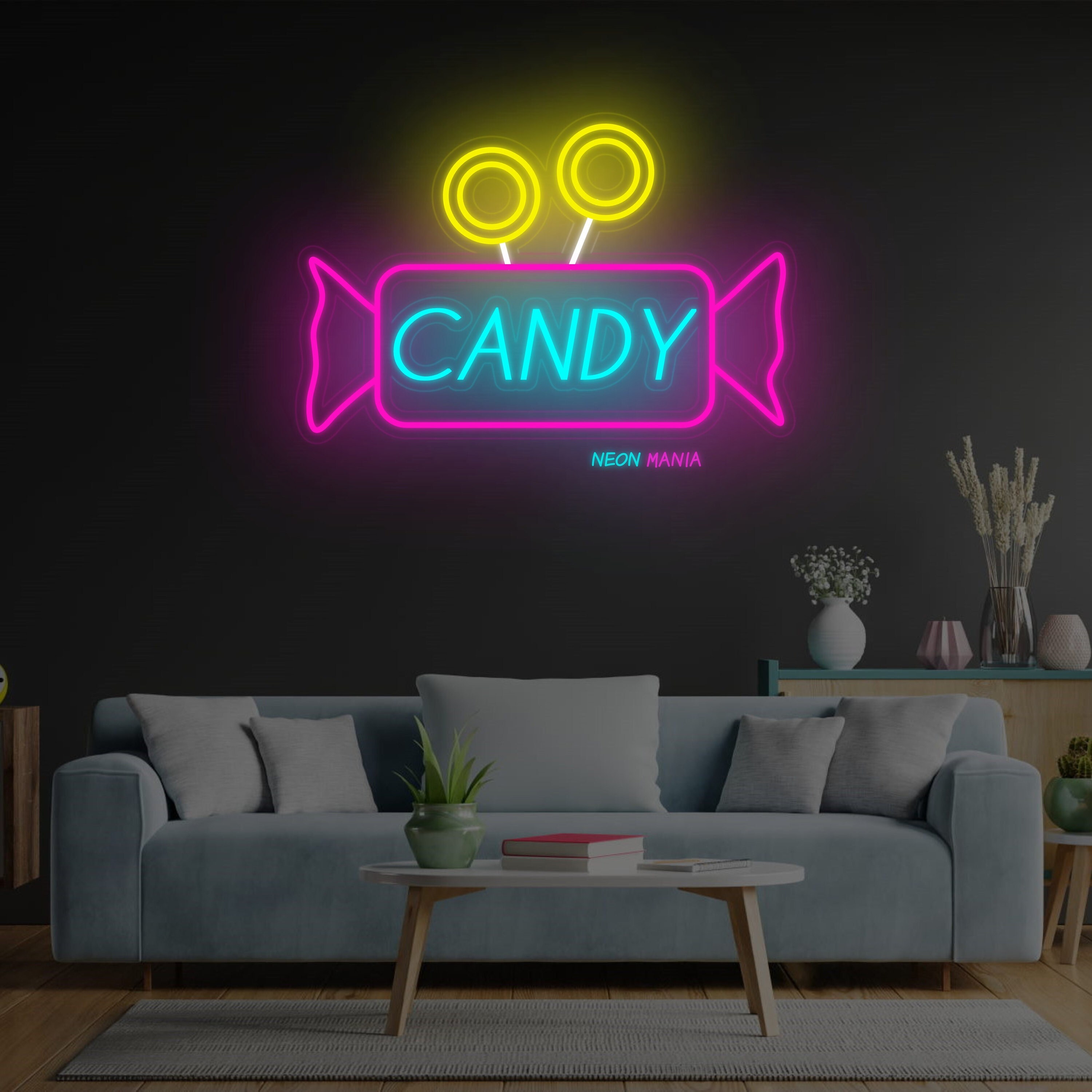 Candy Neon Sign: Light up Your Sweet Shop. Candy Bar Led Decor - Etsy