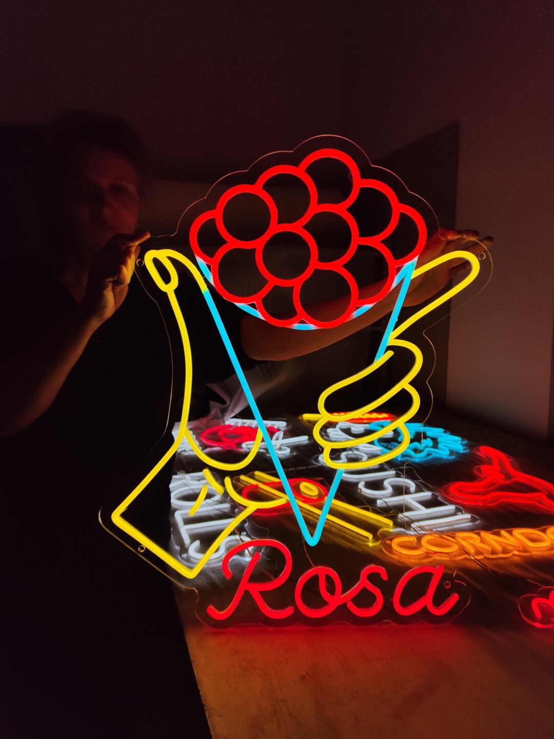 Oliebollen Neon Sign. Dutch Doughnuts Led Light Sign. Dutch Donuts Neon ...