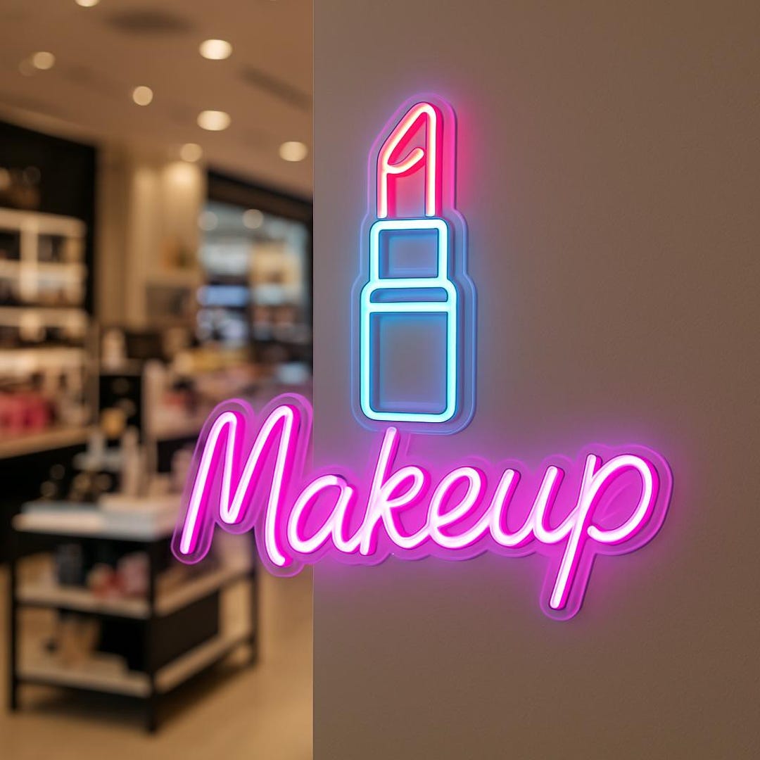 Cosmetics and Perfumes Neon Sign. Glow, Beauty, Makeup, Love Yourself ...