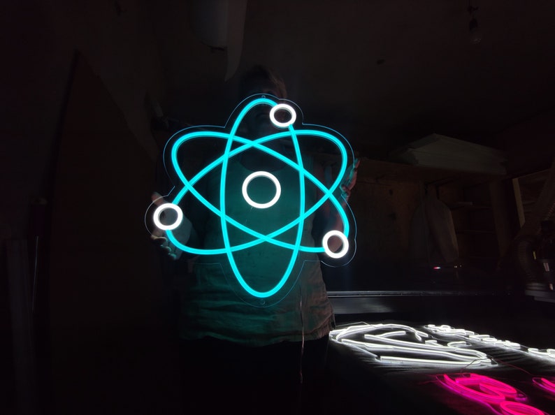 Molecule Neon Sign, Atom Neon Light, Human Molecule Led Sign, Electrons ...
