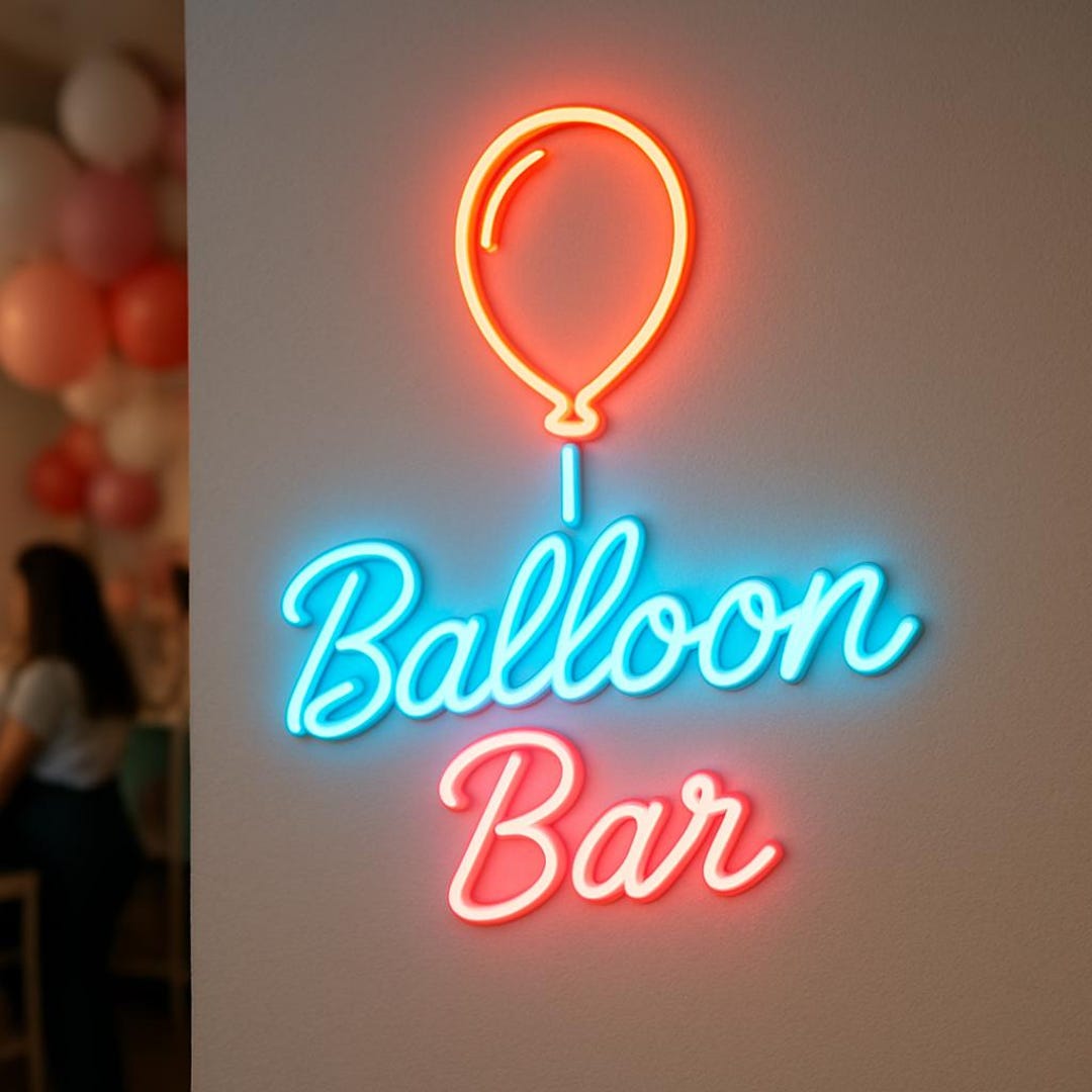 Balloon Bar Neon Sign. Balloon Shops Led Sign. Balloons Neon Decor. - Etsy