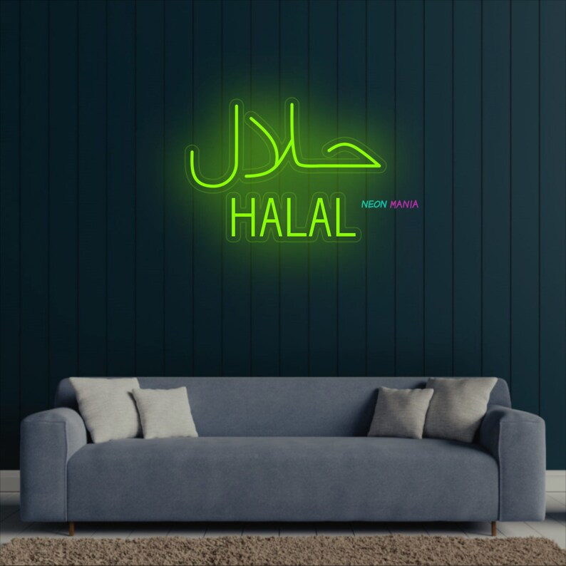 Halal Neon Sign Halal Food Led Light Halal Meat Neon Lights - Etsy