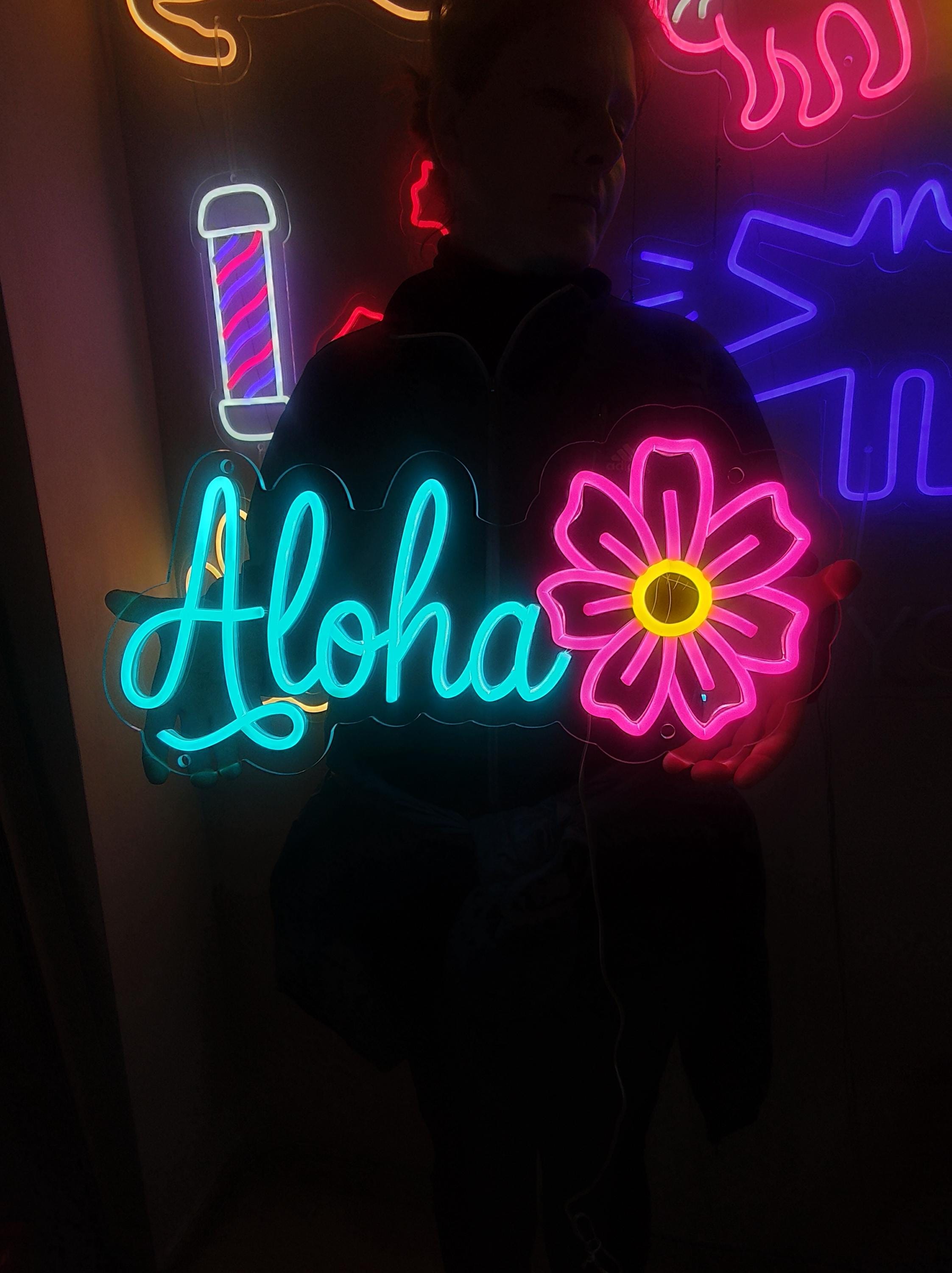 アロハネオンサイン。バーLED装飾。ハワイアンパーティーネオンサイン