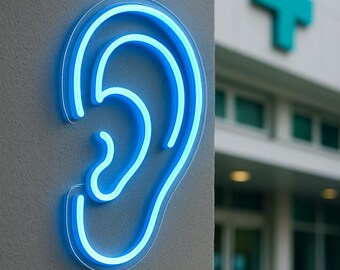 Ear Neon Sign. Human Ear LED Light. Neon Decor For Audiologist. Clinic