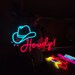 Howdy Neon Sign, Led Cowboy Hat Sign, Western Led Sign, North American ...