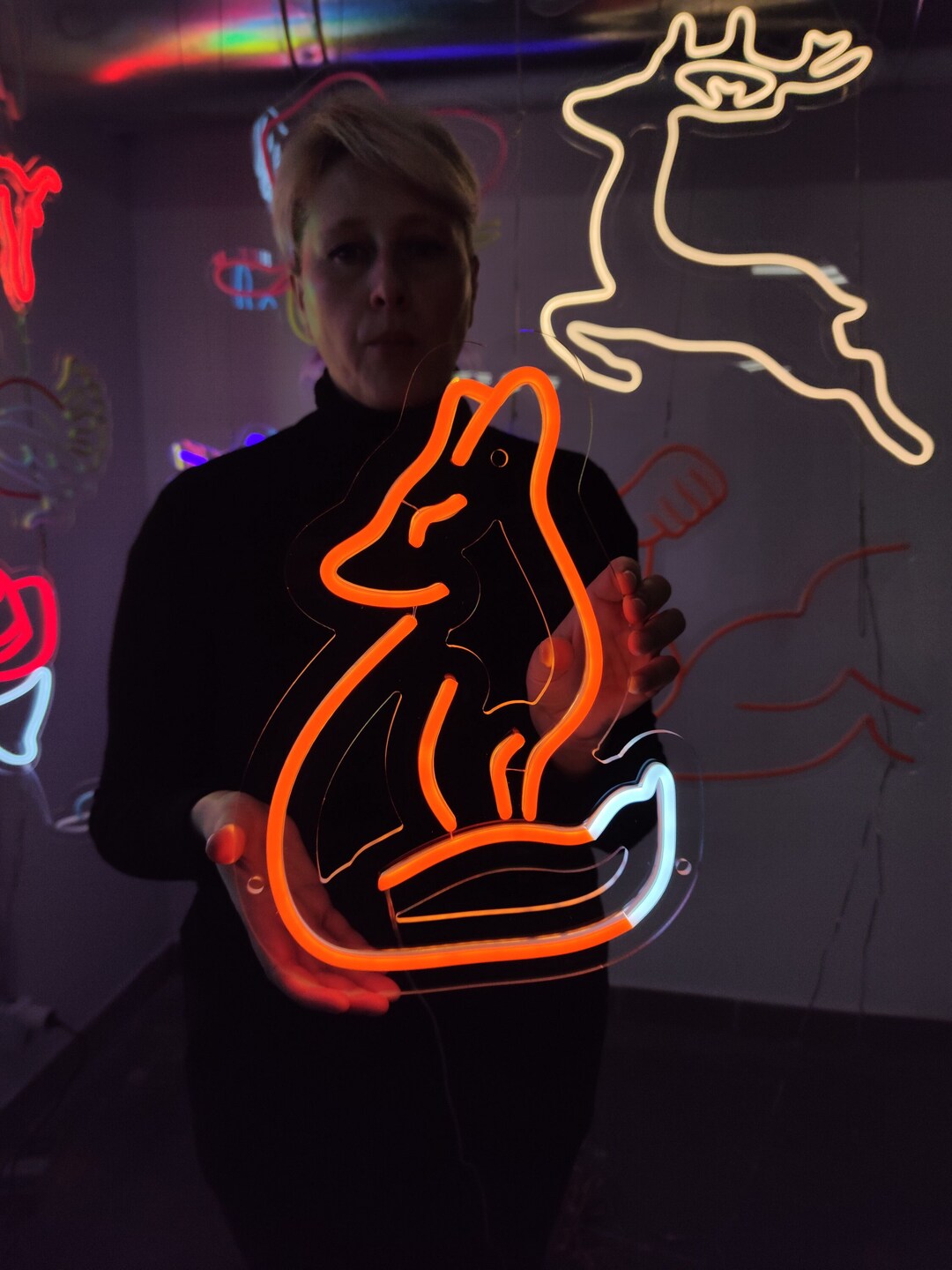 Fox Neon Sign, Fox Light up Sign, Animal Led Light, Animal Sign for Pet ...
