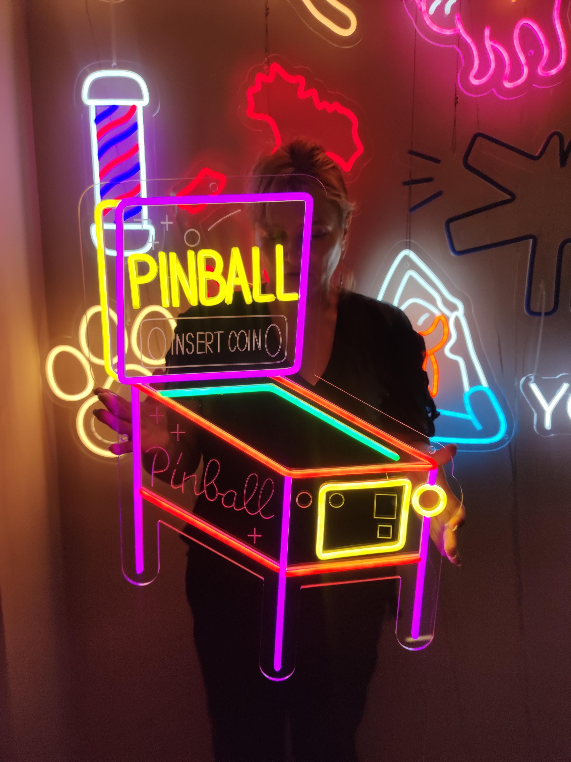Virtual Pinball Machine Neon Sign. Digital Pinball Led Sign. Digital ...